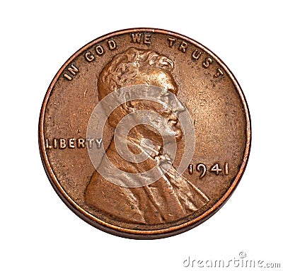 Old US penny Stock Photo