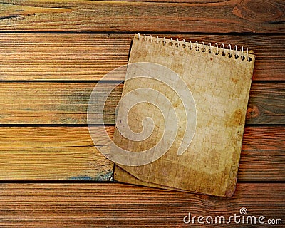 Old used notebook Stock Photo