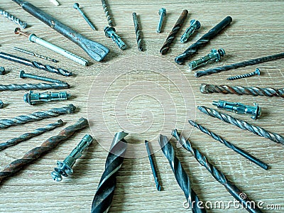 Spiral Drill set Stock Photo