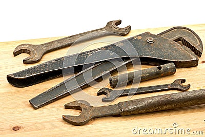 Old used tools Stock Photo