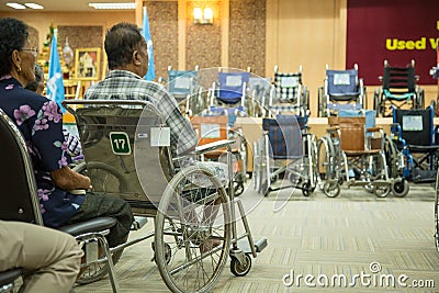 Old Used wheelchair for life, new dreams. Editorial Stock Photo