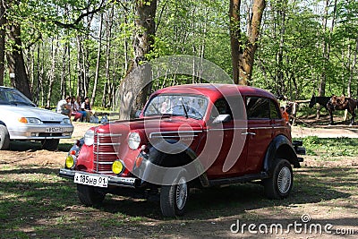 Old USSR car Moskvich Editorial Stock Photo