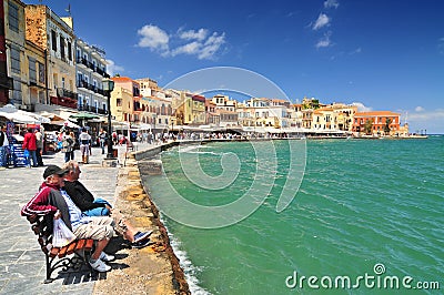 Old Venetian Harbour, Chania, Chania Province, Crete, Greece Editorial Stock Photo