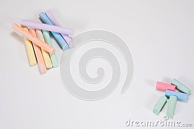 Old versus new chalk stick concept with copy space Stock Photo