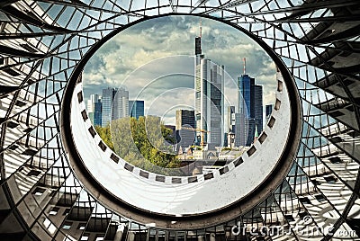 Frankfurt modern business city Stock Photo