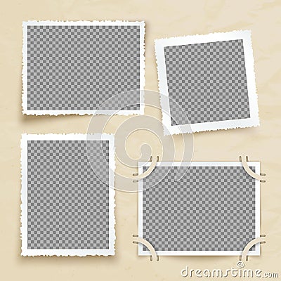 Old victorian image frames. Vintage photo borders vector set Vector Illustration