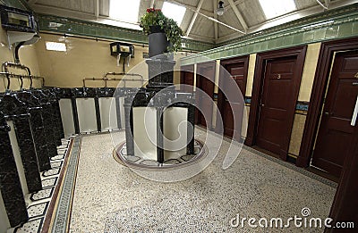 Old Victorian pottery toilets Rothesay pier Scotland Stock Photo