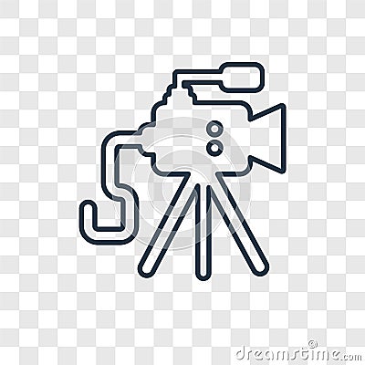 Old Video Camera concept vector linear icon isolated on transparent background, Old Video Camera concept transparency logo in out Vector Illustration