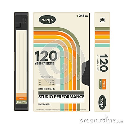 Old video cassette cover Vector Illustration