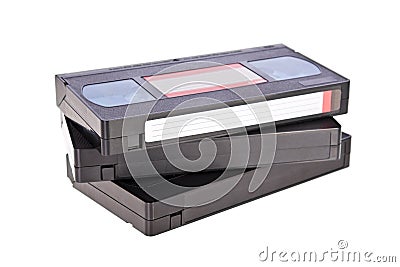 Old Video Cassette tapes Stock Photo