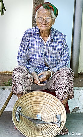 Old Vietnamese woman Editorial Stock Photo