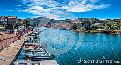 Old village of Bosa on the river Temo Stock Photo