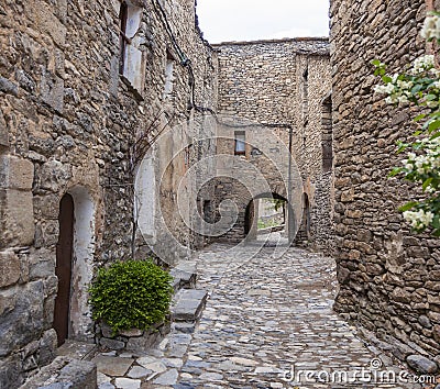 Old village of Montanana, Spain Stock Photo