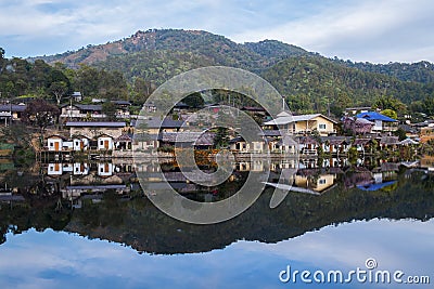Old Village is reflection Rak Thai Village in Pai,Mae Hong Son,Thailand. Stock Photo