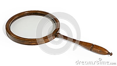 Old vinatge hand magnifying glass Stock Photo