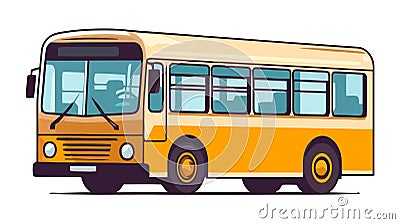 Old vintage american bus vector illustration. Retro passenger vehicle Vector Illustration