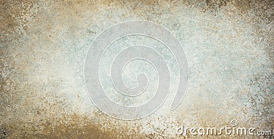 Old vintage background with grunge border texture and brown blue and white colors Stock Photo
