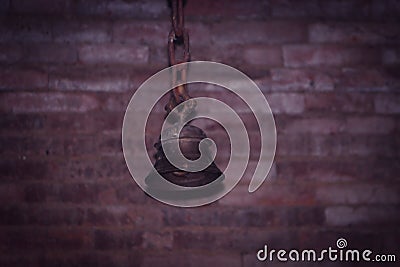 Old Selective vintage bell mingle in a wall background Stock Photo