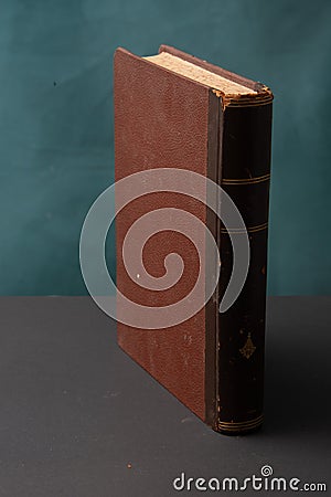old vintage book insolated necromancer book with skull ancient Stock Photo
