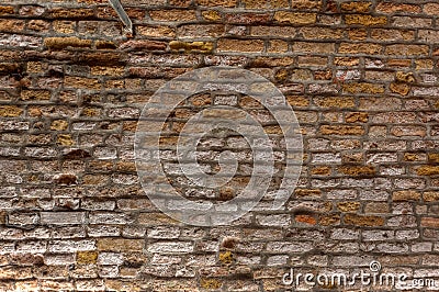 Old vintage brick wall texture background, Venice, Italy Stock Photo