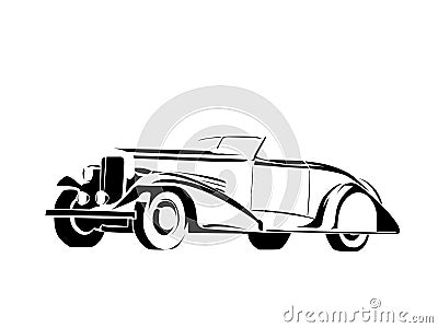 Old vintage car Vector Illustration