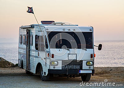 Old vintage caravan Stock Photo