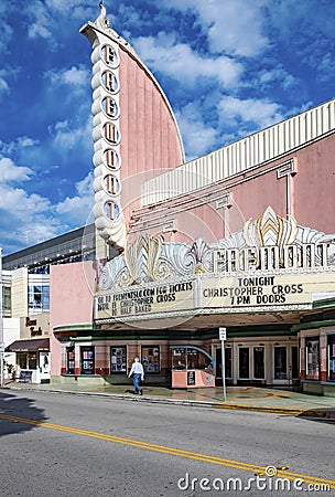 Old vintage cinema and theater Fremont in Art deco style in san Luis obispo Editorial Stock Photo