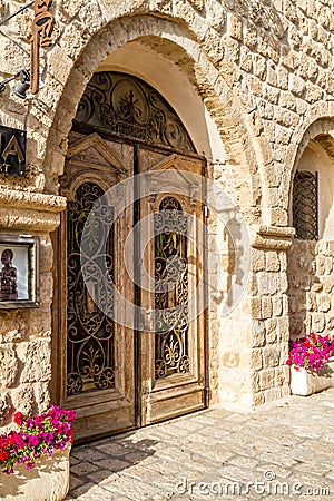 Old Vintage double door in Old Jaffa, Israel Stock Photo