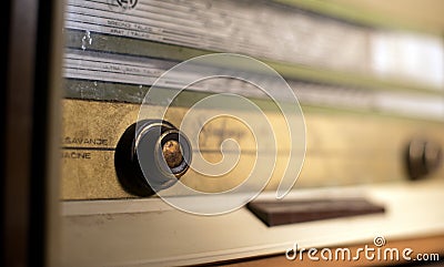 old vintage dusty radio Stock Photo