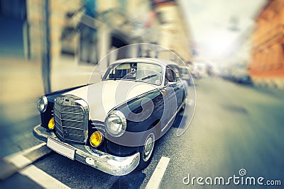 Old vintage elegant car. Luxury car parked Stock Photo