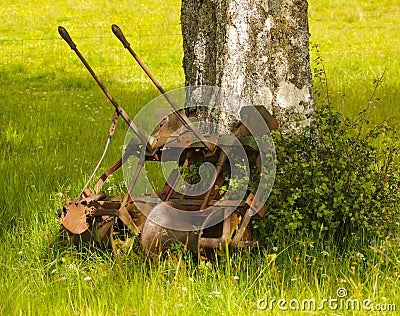 Old vintage farming tool Stock Photo