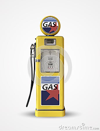 Old vintage gasoline petrol pump isolated Editorial Stock Photo