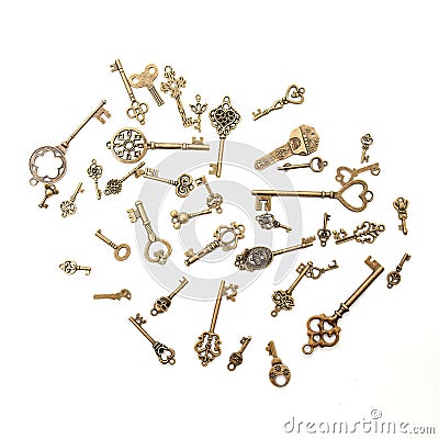 old vintage golden keys Stock Photo