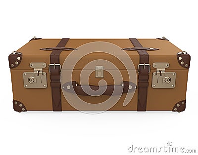 Old Vintage Leather Suitcase Stock Photo