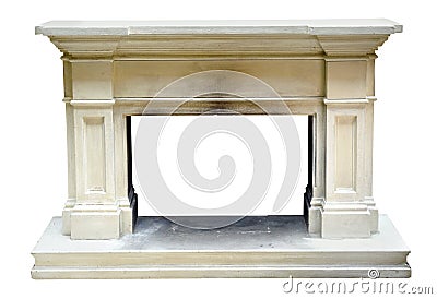 Old vintage marble or stone fire surround Stock Photo