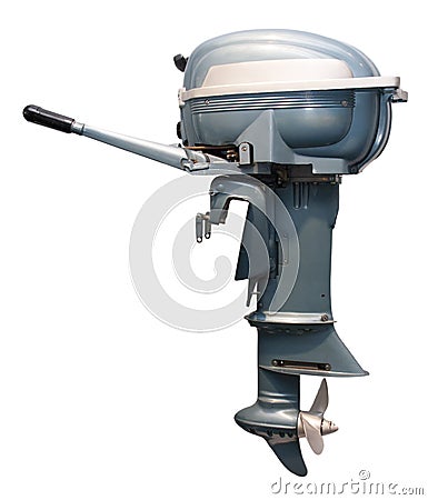 Old Vintage Outboard Boat Motor Engine Isolated Stock Photo