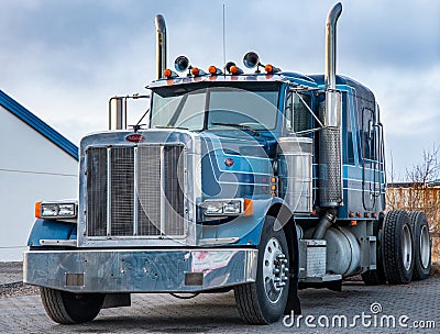 Old vintage Peterbilt truck in Hornafjordur Iceland Editorial Stock Photo