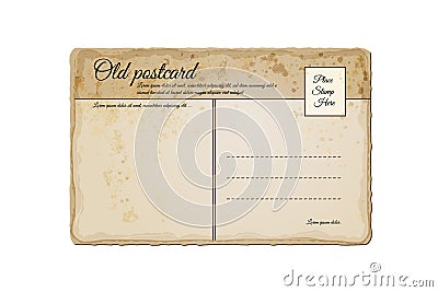 Old, Vintage Post Card Vector Illustration