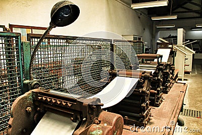 Old printing machine Stock Photo