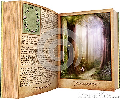 Reading Book, Read Story, Isolated Stock Photo