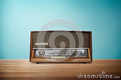 Old vintage retro broadcast radio Stock Photo