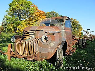 Old Vintage Rusty Farm Truck Stock Photo