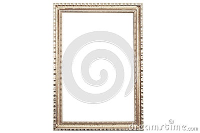 Old vintage rusty golden picture frame isolated on white Stock Photo