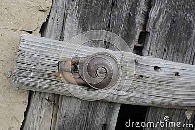 Old vintage rusty padlock Stock Photo