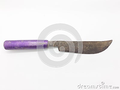 Old Vintage Used Rusty Blade in Isolated White Background 01 Stock Photo