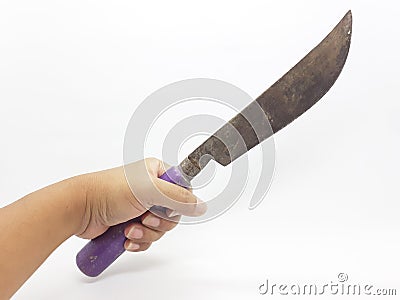 Old Vintage Used Rusty Blade in Isolated White Background 02 Stock Photo