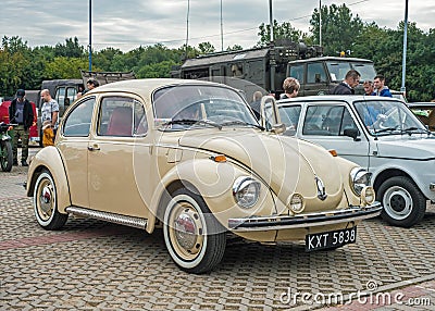 Old vintage veteran historic private car Volkswagen 1303 Beetle Editorial Stock Photo