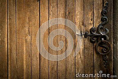 Old vintage wooden door Stock Photo