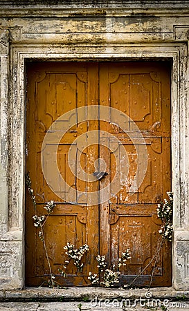 Old vintage wooden door Stock Photo