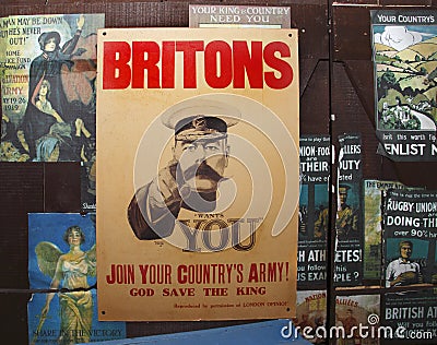 Old vintage WWII poster Editorial Stock Photo